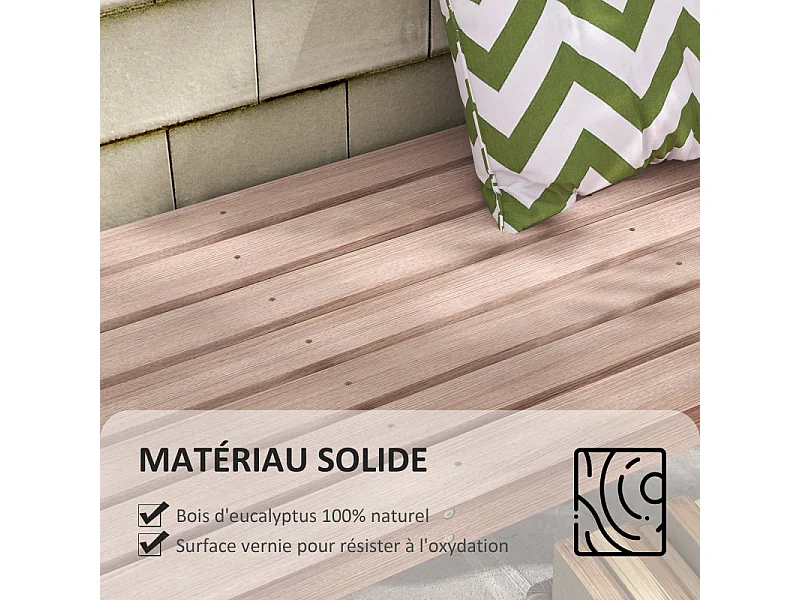 Banc de jardin 2 places JAÏPUR bois de jarrah