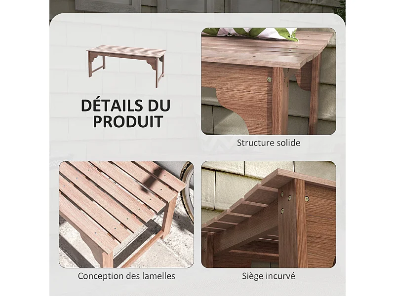 Banc de jardin 2 places JAÏPUR bois de jarrah