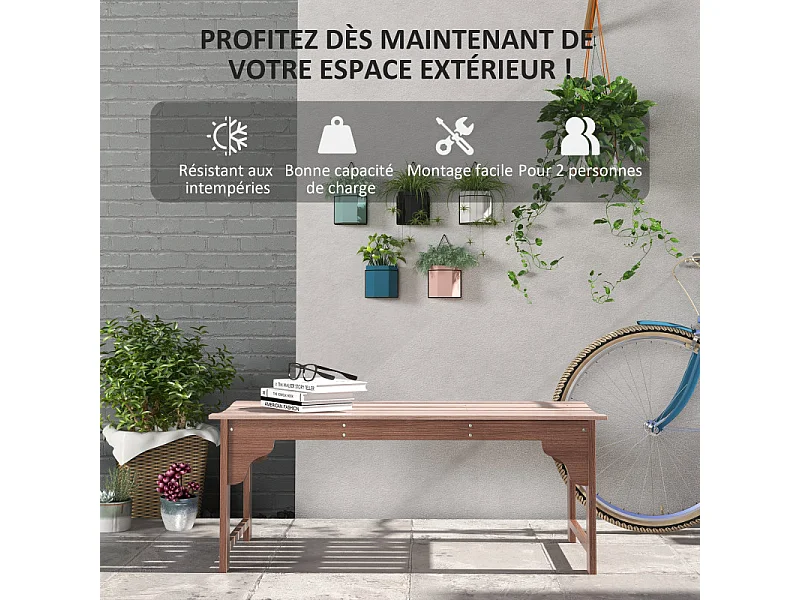 Banc de jardin 2 places JAÏPUR bois de jarrah