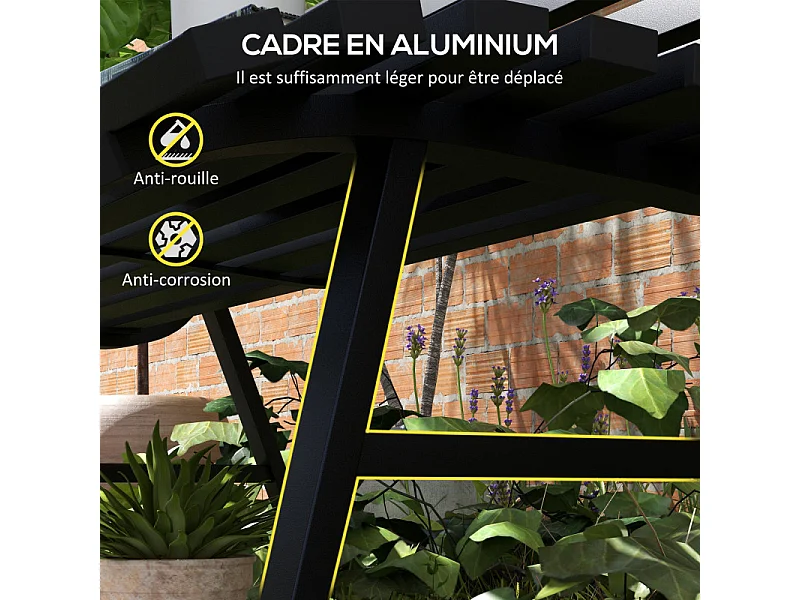 Banc de jardin à lattes CHARLIE noir