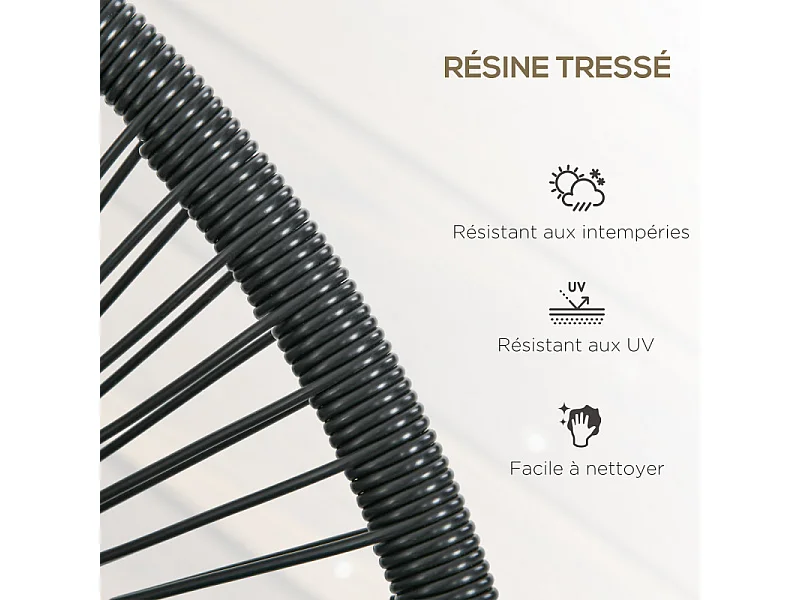 Banc de jardin filaire COPACABANA noir