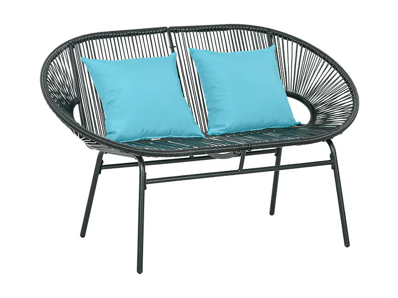 Banc de jardin filaire COPACABANA noir