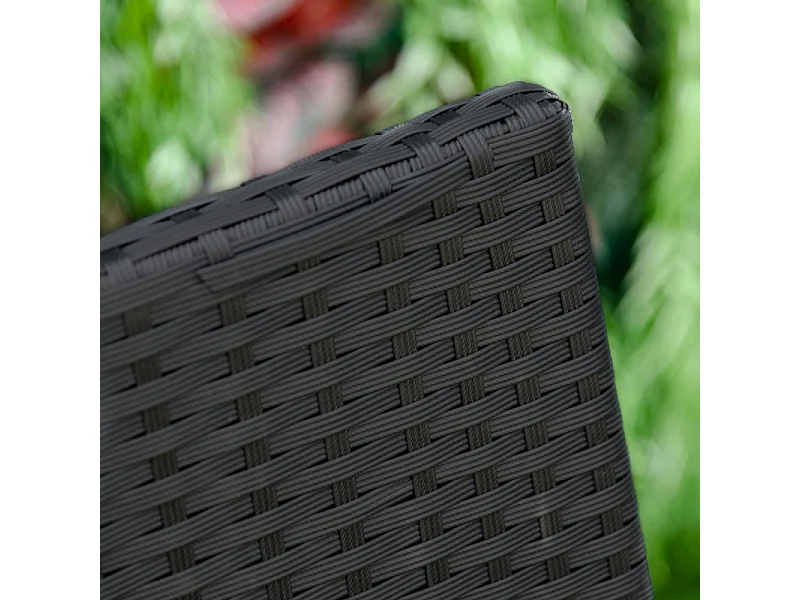 Banc de jardin 2 places STANFORD imitation rotin noir