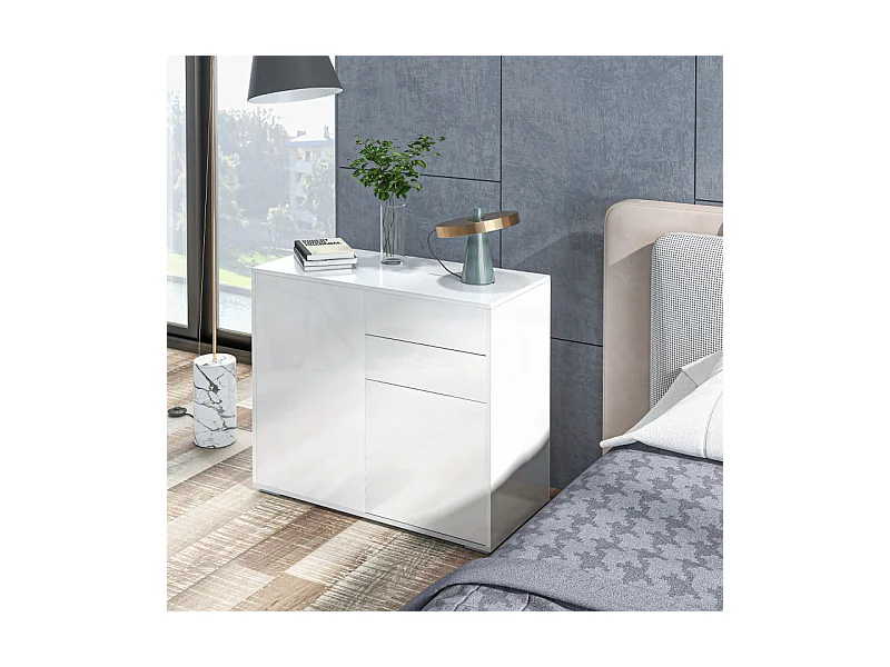 Buffet Commode BERTHA blanc laqué