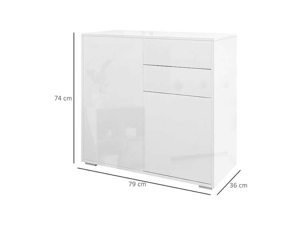 Buffet Commode BERTHA blanc laqué