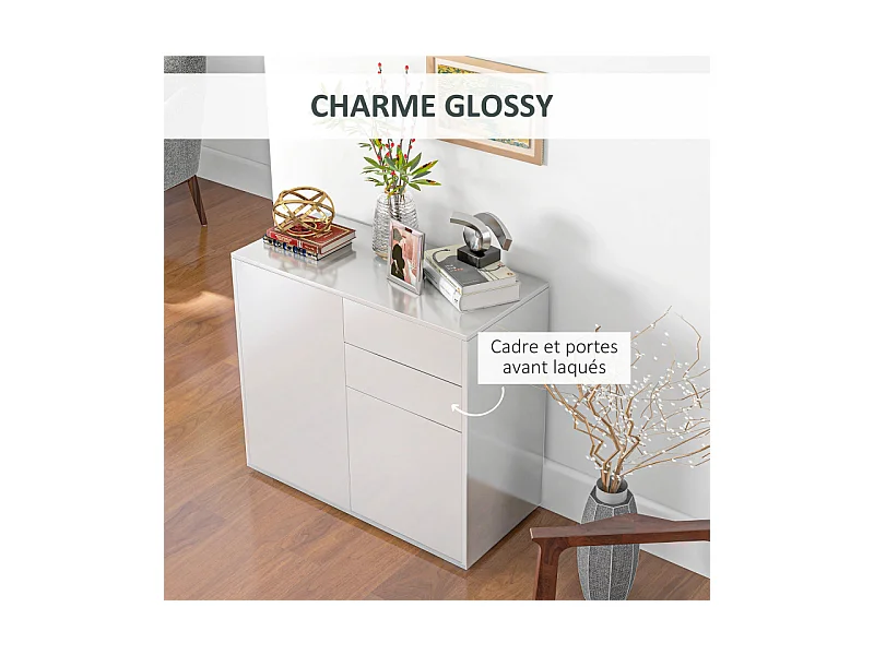 Buffet Commode BERTHA blanc laqué