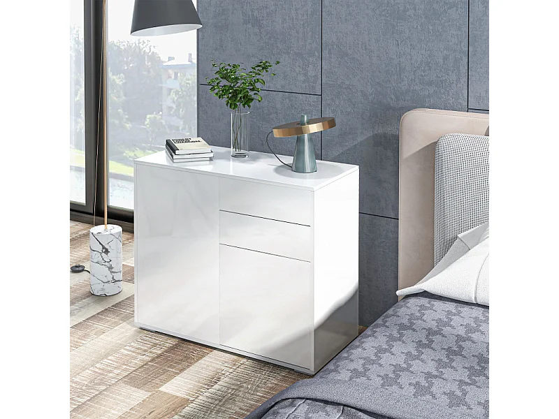 Buffet Commode BERTHA blanc laqué