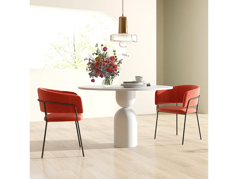 Lot de 2 chaises salle à manger CASIMIR orange