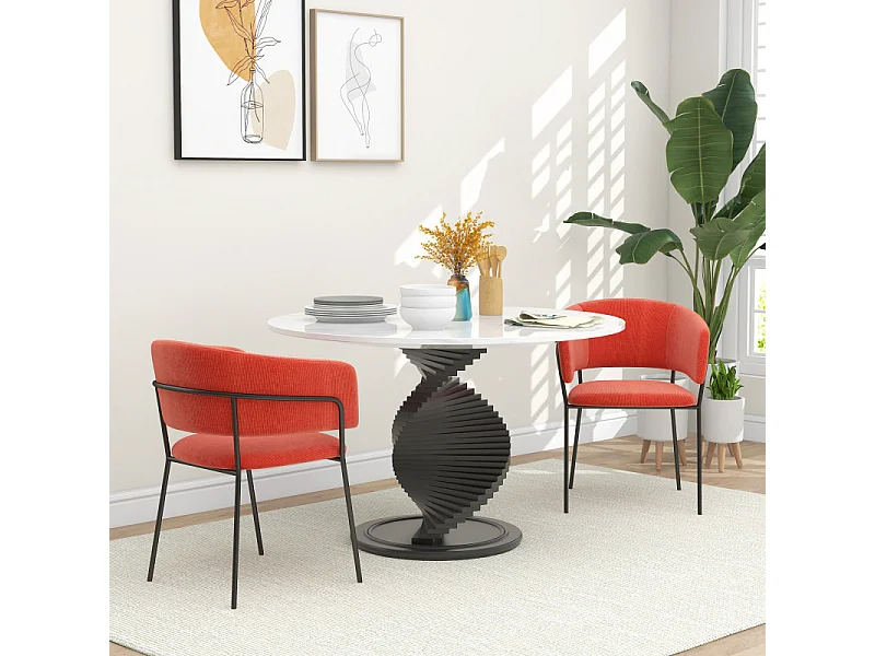 Lot de 2 chaises salle à manger CASIMIR orange