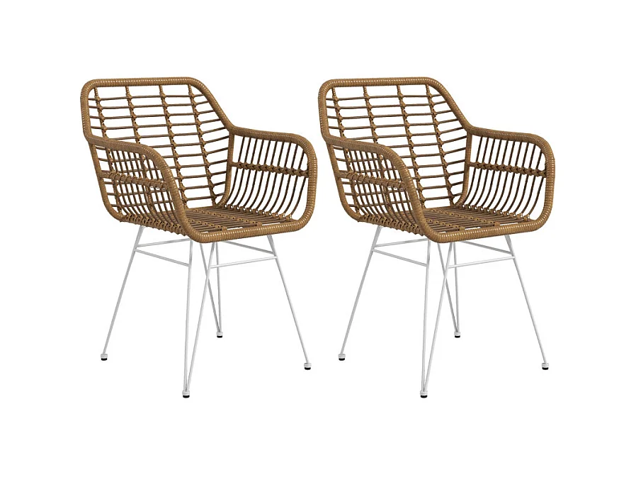 Lot de 2 chaises design WILLY gris foncé et noir