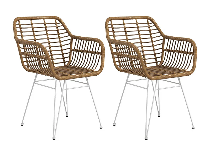 Lot de 2 chaises design WILLY gris foncé et noir