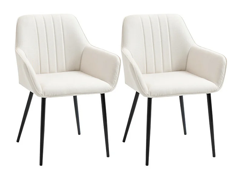 Lot de 2 chaises design PATXI crème et noir