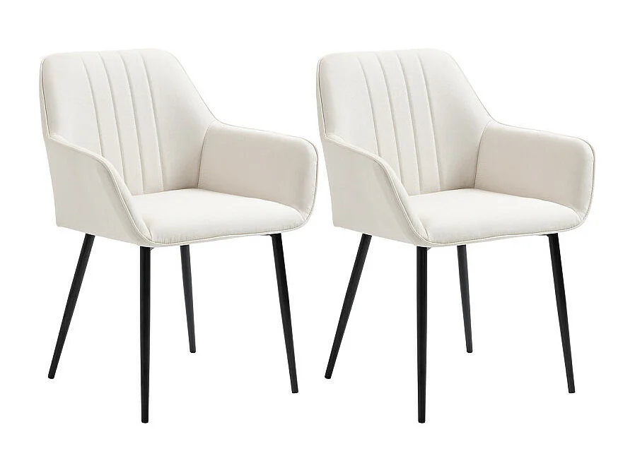Lot de 2 chaises design PATXI crème et noir