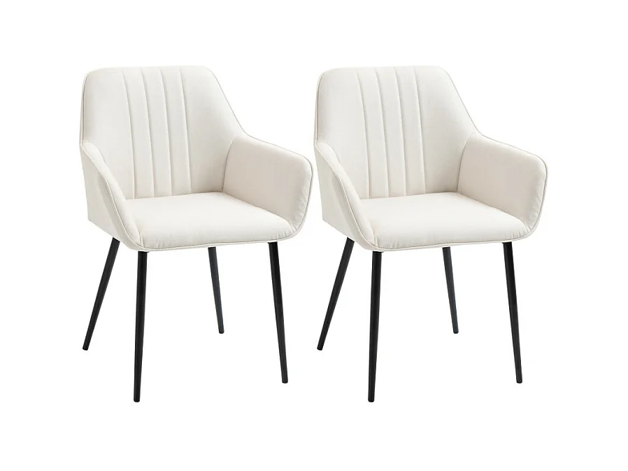 Lot de 2 chaises design PATXI crème et noir