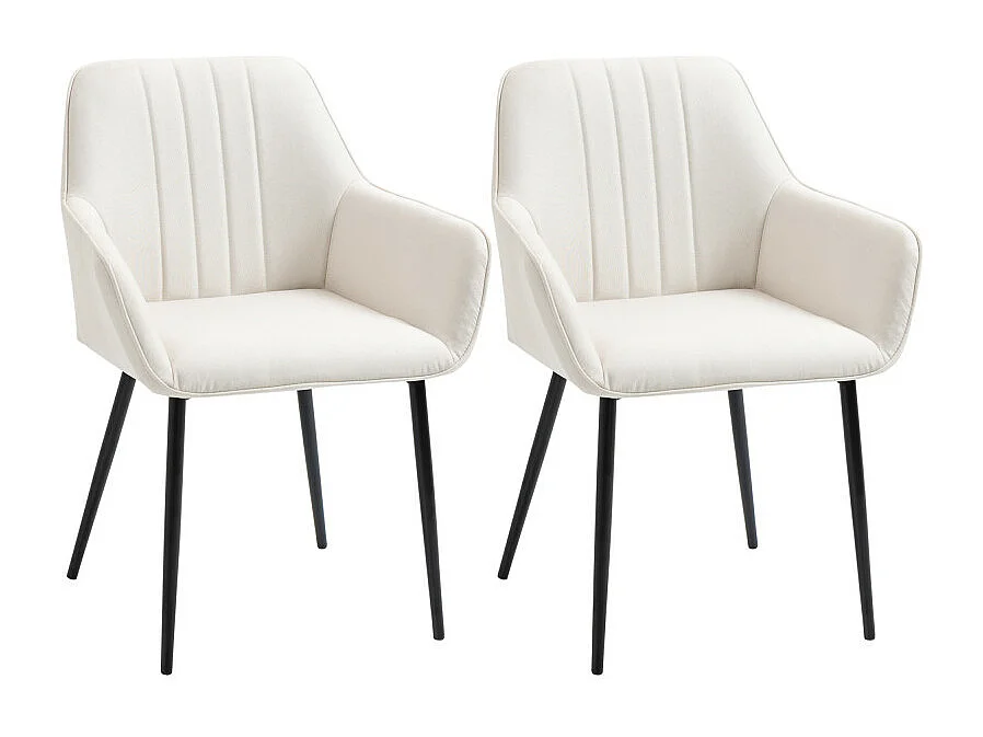 Lot de 2 chaises design PATXI crème et noir