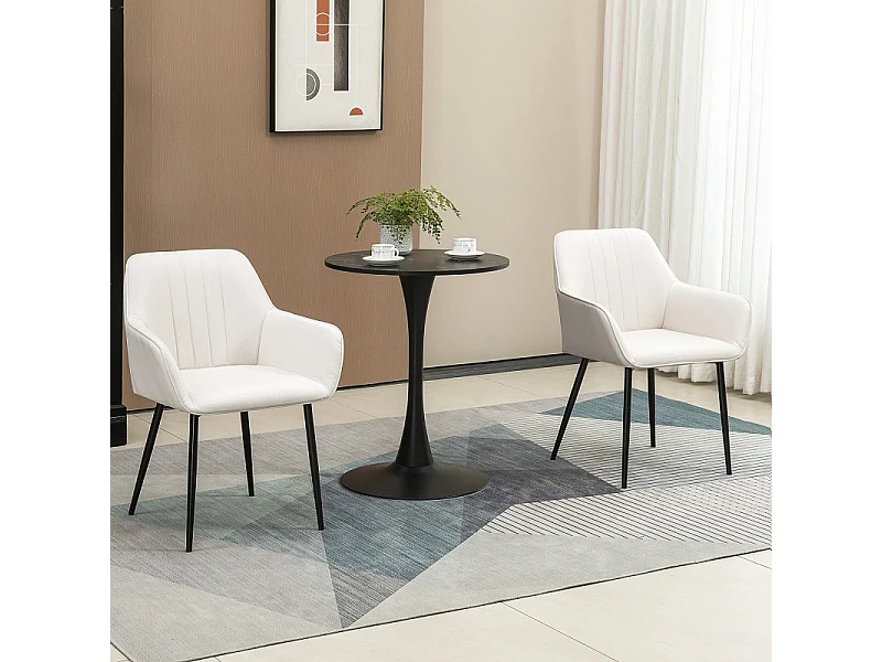 Lot de 2 chaises design PATXI crème et noir