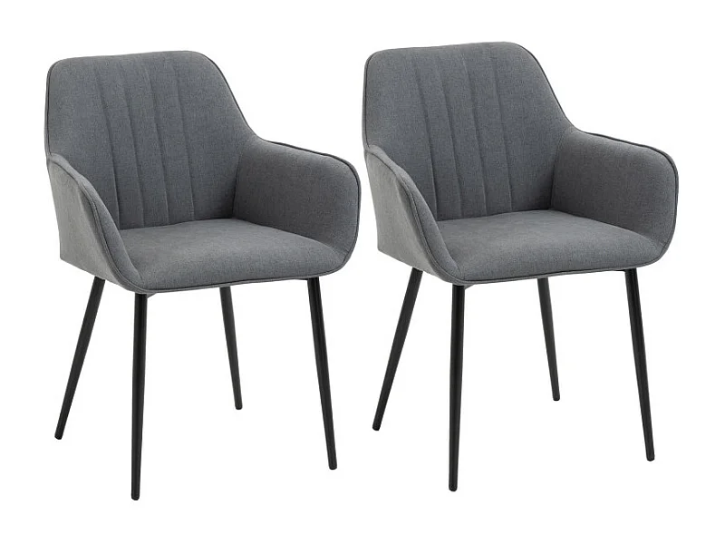 Lot de 2 chaises design PAULY gris foncé et noir