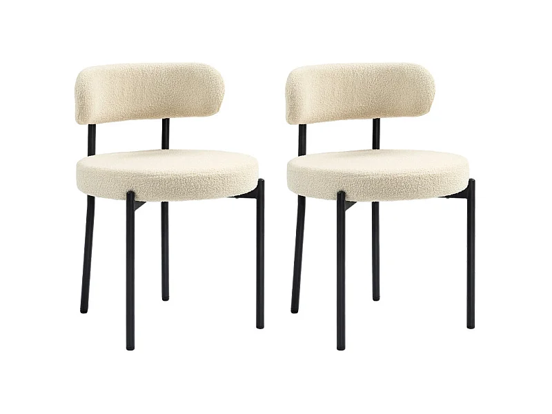 Lot de 2 chaises design ALEXIA beige et noir