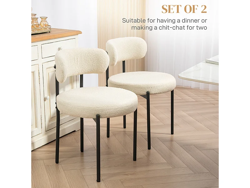 Lot de 2 chaises design ALEXIA beige et noir