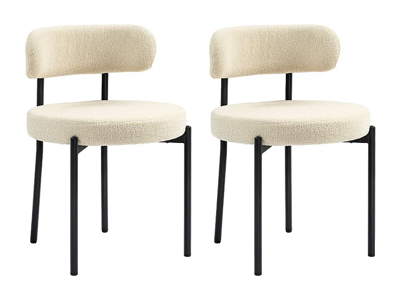 Lot de 2 chaises design ALEXIA beige et noir
