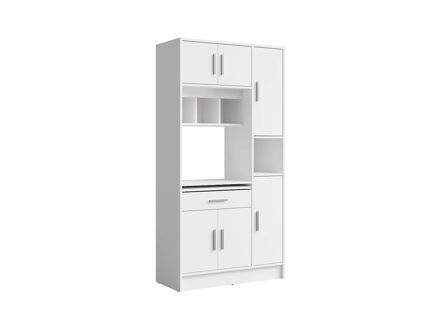 Buffet de cuisine avec 6 portes et 1 tiroir - Blanc - MADY II