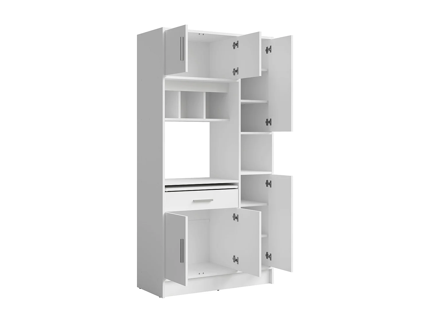 Buffet de cuisine avec 6 portes et 1 tiroir - Blanc - MADY II