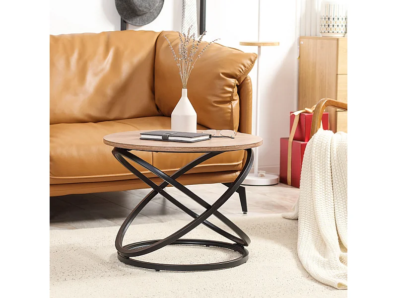 Table basse KWAME aspect bois et noire