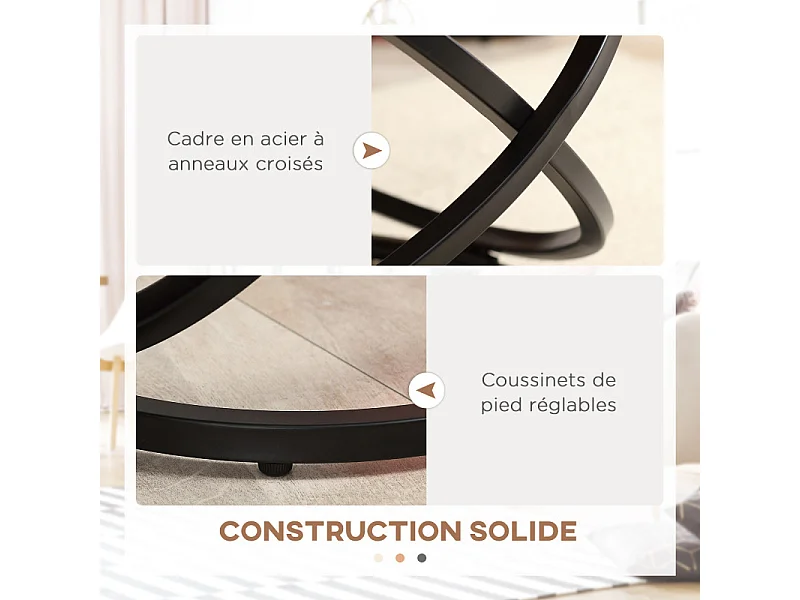 Table basse KWAME aspect bois et noire