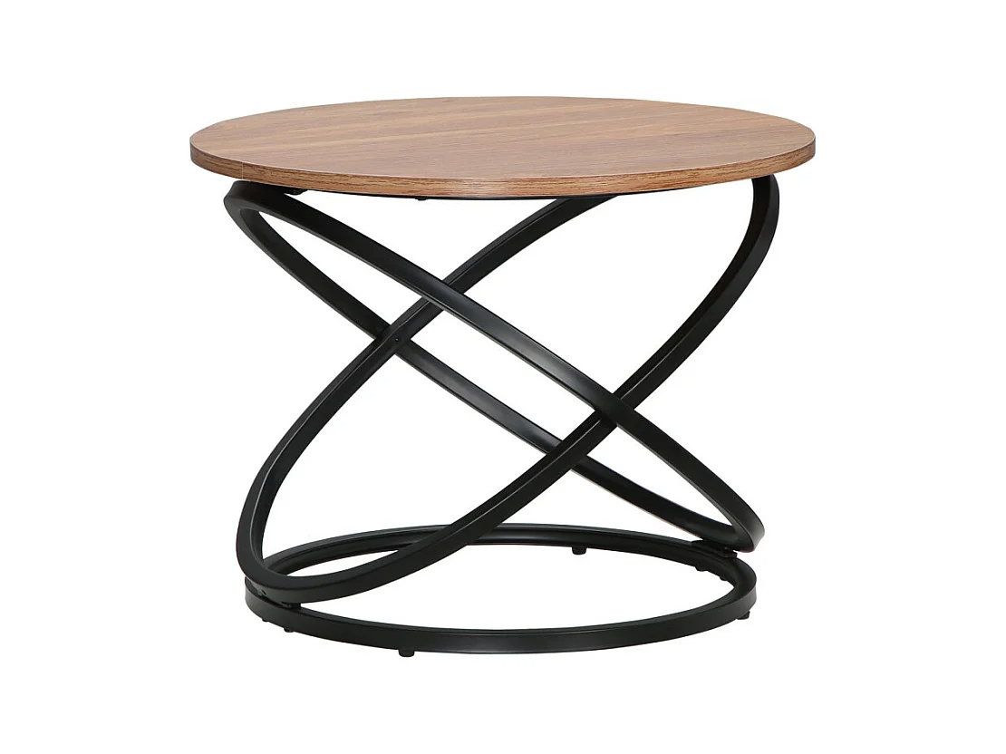 Table basse KWAME aspect bois et noire