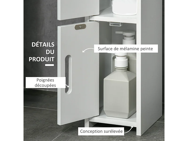 Meuble de salle de bain colonne DALILA blanc