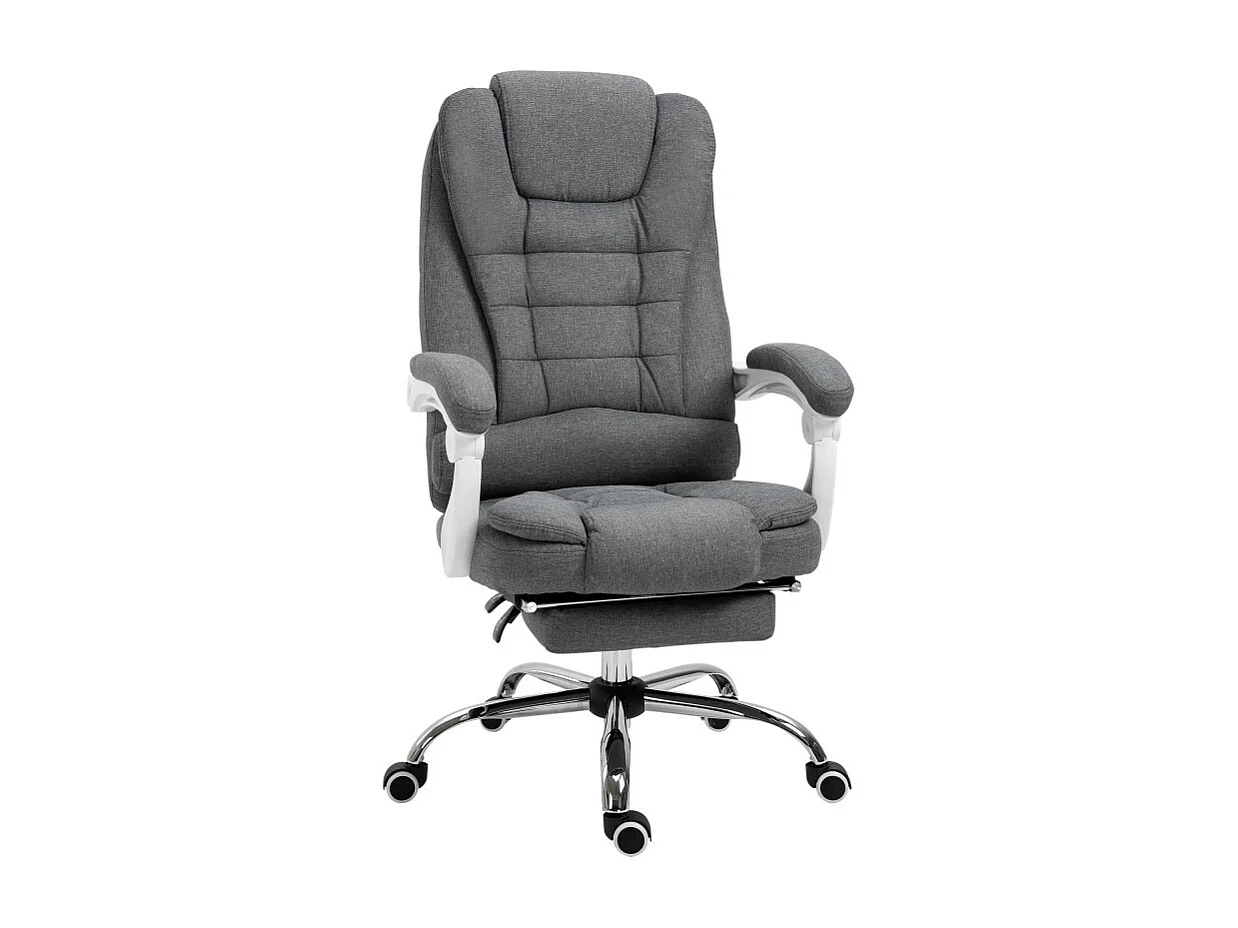Fauteuil de bureau manager avec repose-pieds SYBIL gris