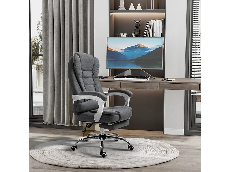 Fauteuil de bureau manager avec repose-pieds SYBIL gris