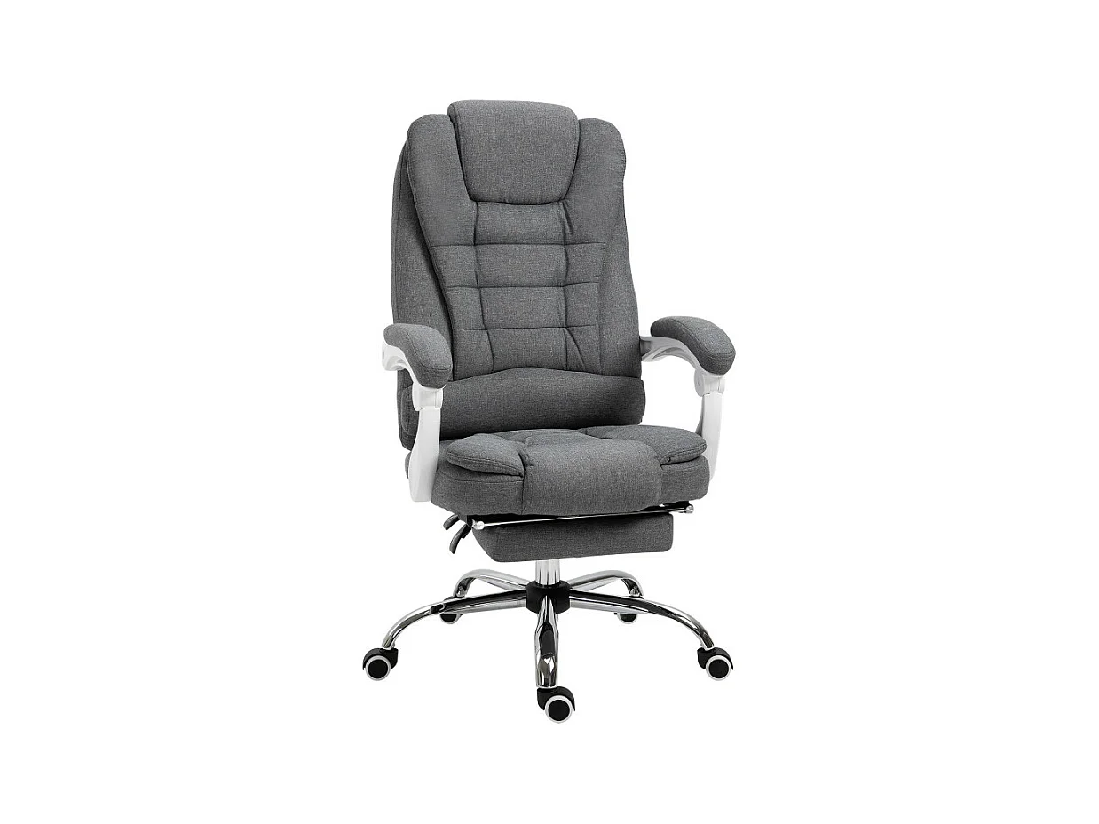 Fauteuil de bureau manager avec repose-pieds SYBIL gris