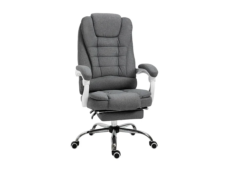 Fauteuil de bureau manager avec repose-pieds SYBIL gris