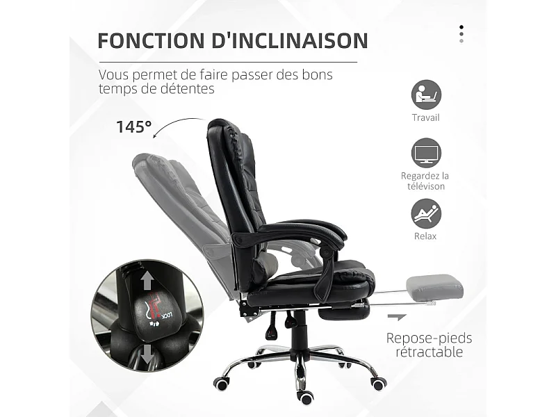 Fauteuil de bureau avec repose-pieds ENDER noir