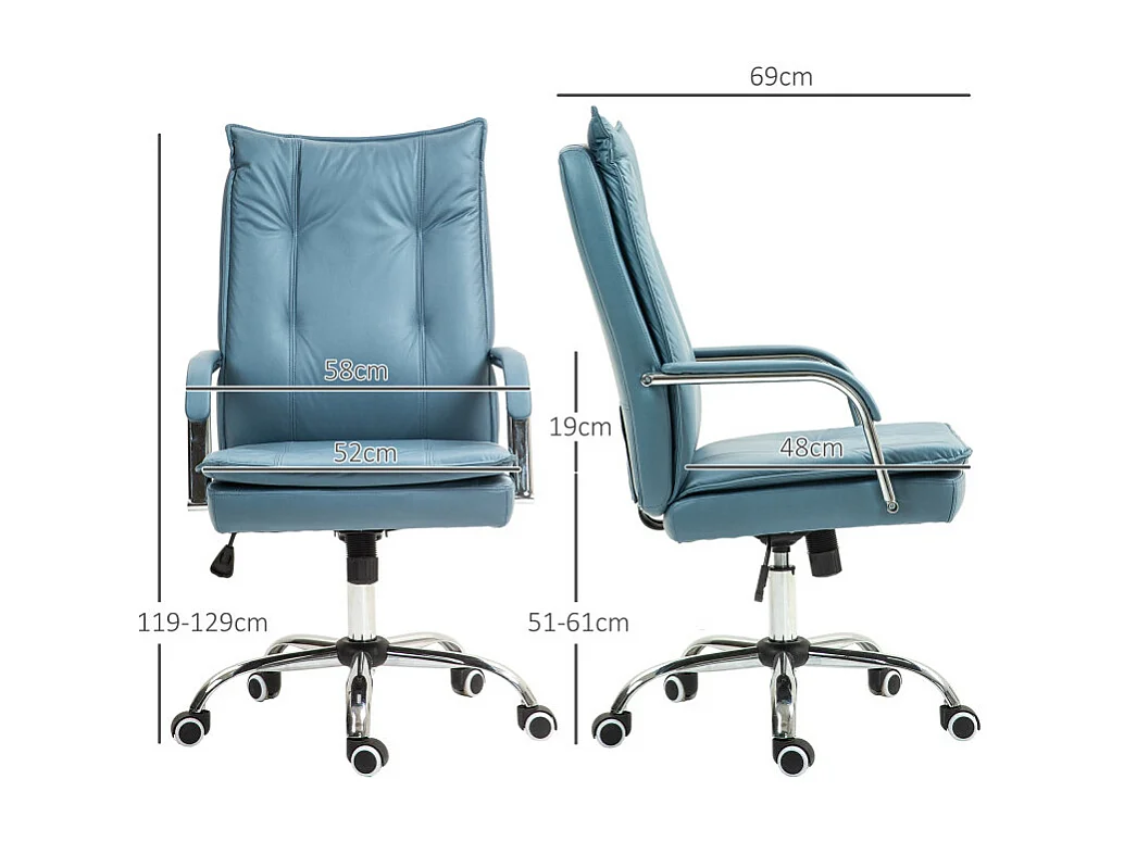 Fauteuil de bureau MONA bleu