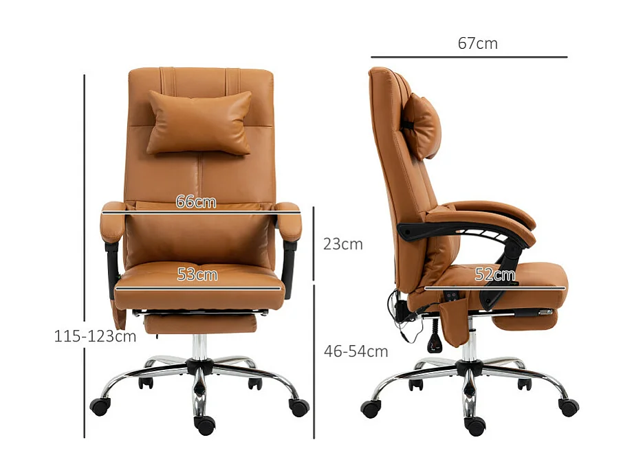 Fauteuil de bureau massant MIRO camel