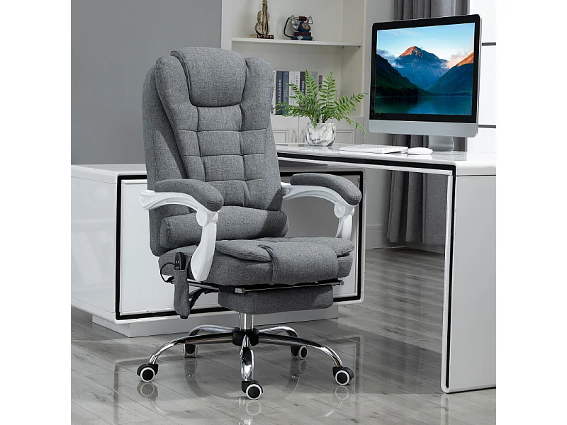 Fauteuil de bureau massant CORLEONE gris