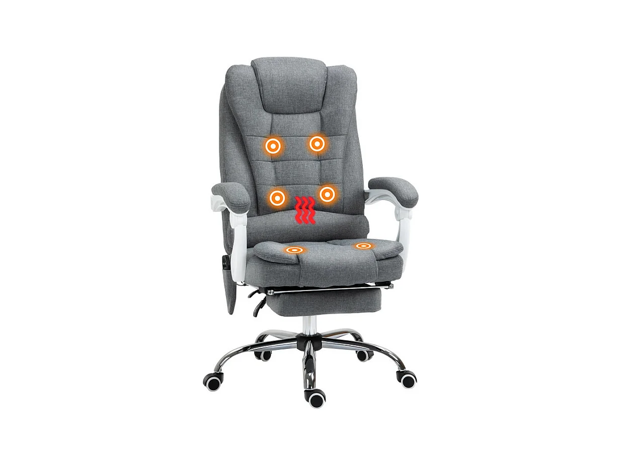 Fauteuil de bureau massant CORLEONE gris