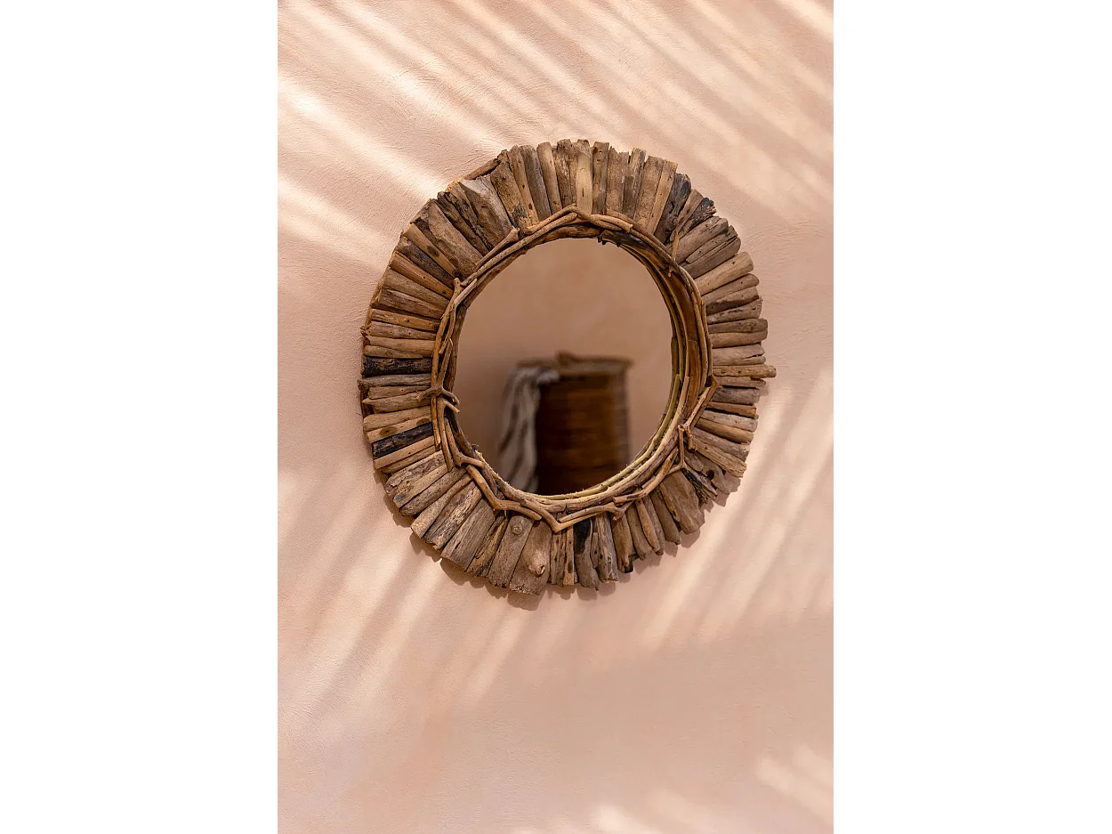 De Driftwood Crown Spiegel - Naturel - M