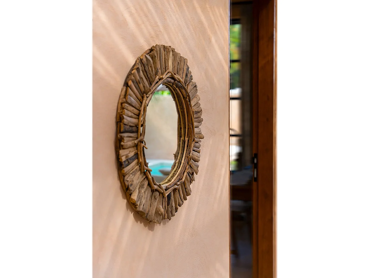 De Driftwood Crown Spiegel - Naturel - M