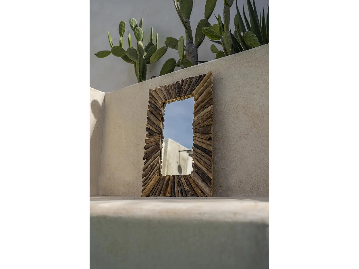 Le Miroir Driftwood Framed - Naturel - M