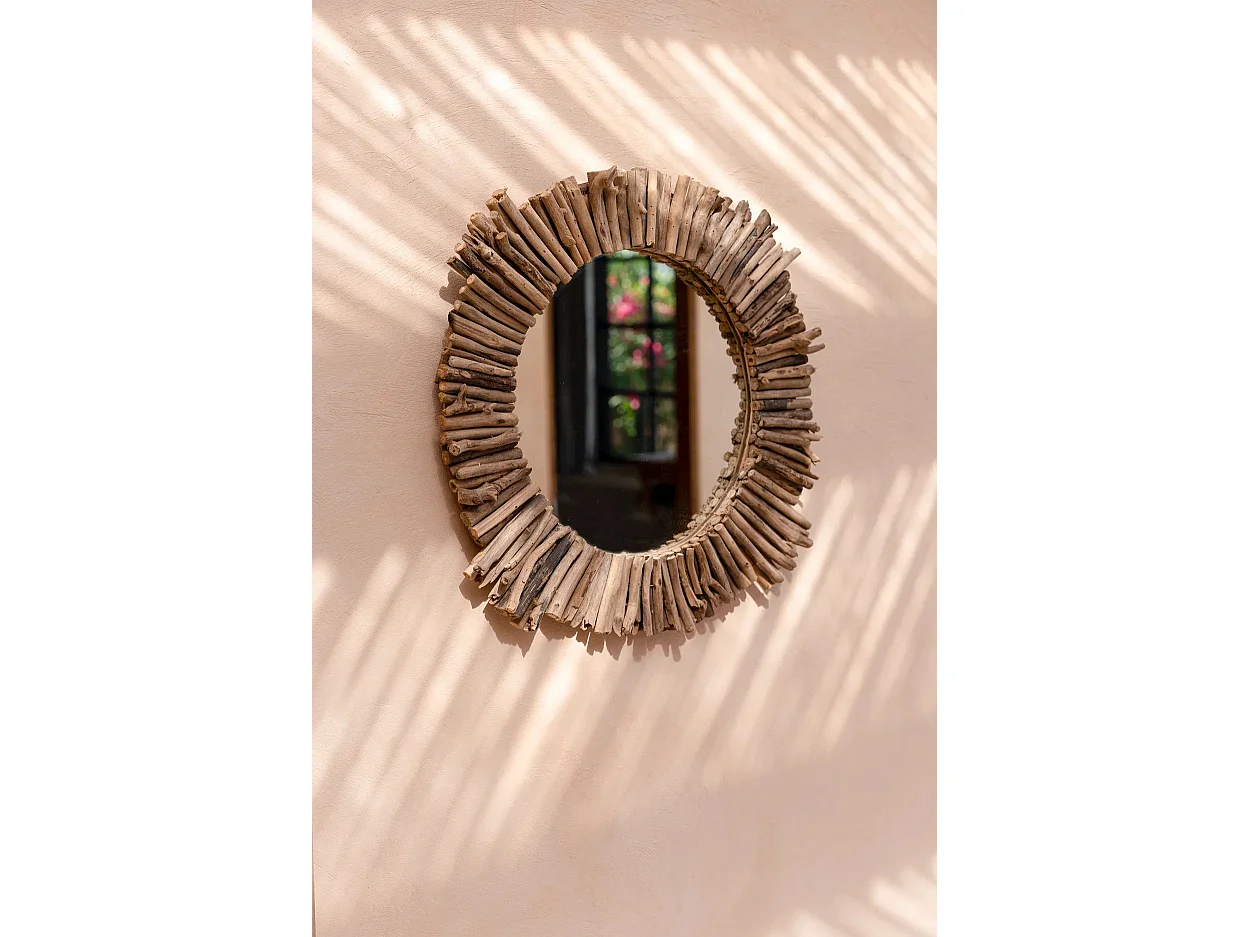 De Driftwood Halo Spiegel - Naturel - M
