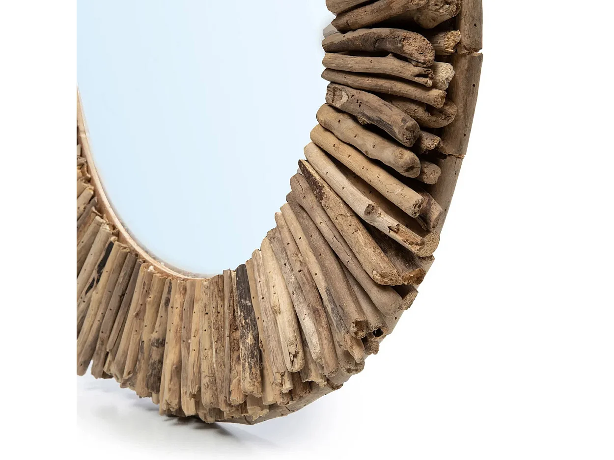 De Driftwood Halo Spiegel - Naturel - M