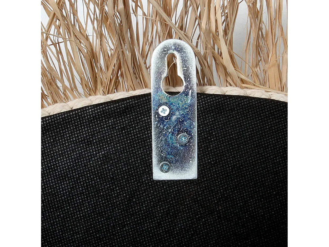 Der Raffia Cowrie Spiegel - Natur Weiss