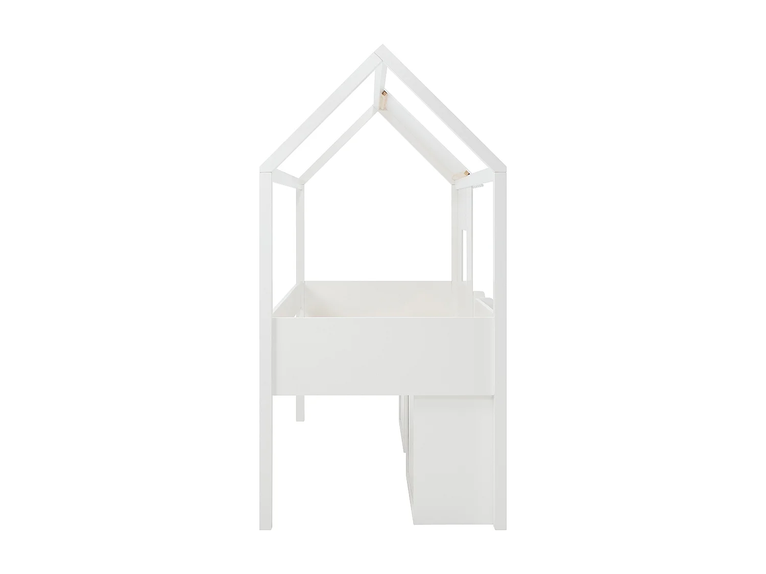 Halfhoogslaper hutbed 90 x 190 cm - Den en MDF - Wit - VALESKIA