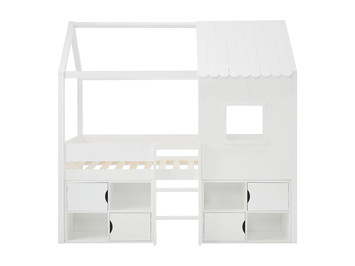 Halfhoogslaper hutbed 90 x 190 cm - Den en MDF - Wit - VALESKIA