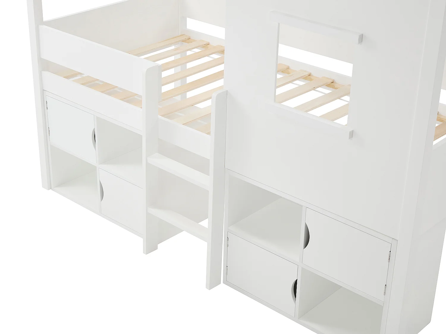 Halfhoogslaper hutbed 90 x 190 cm - Den en MDF - Wit - VALESKIA