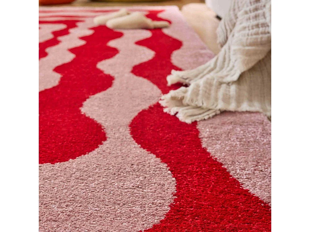 Tapis intérieur à poils longs Swing 382 rouge 200 x 280 cm