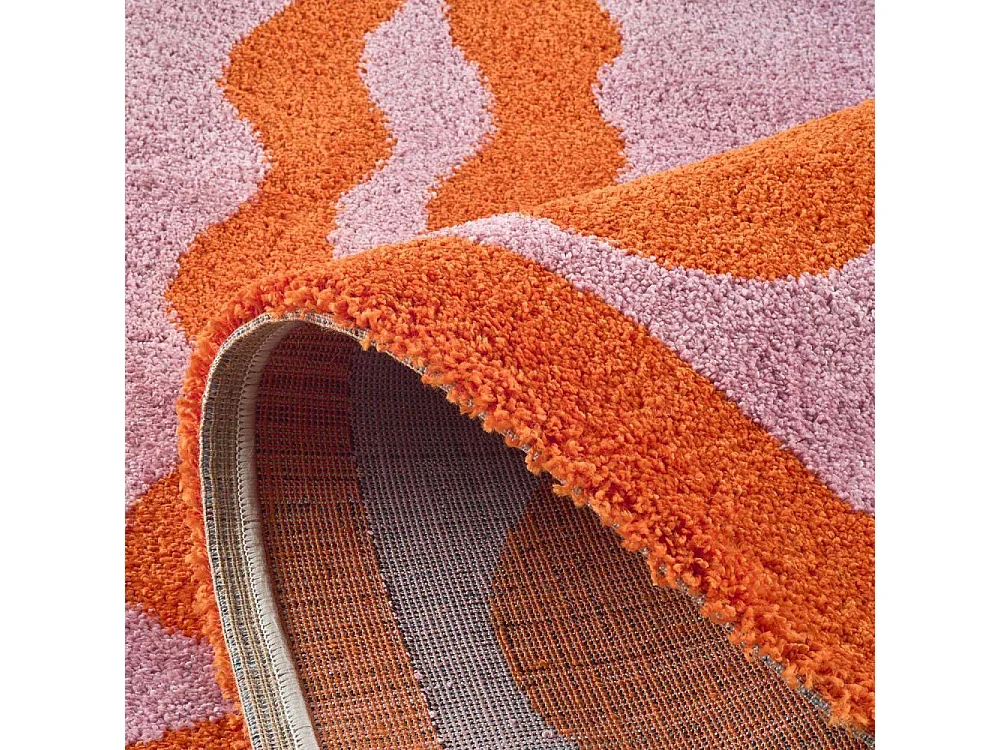 Tapis intérieur à poils longs Swing 382 orange 200 x 280 cm